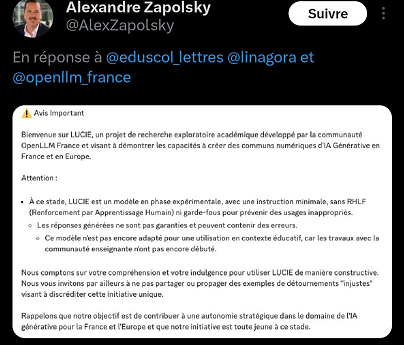[Message de Alexandre Zapolsky]