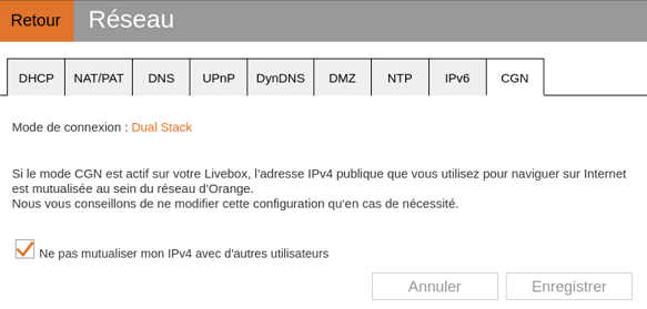 [Configuration CGN Livebox]
