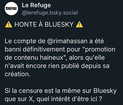 [Censure d'un compte de Rima Hassan]