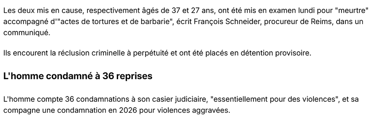 [36 condamnations et dehors]