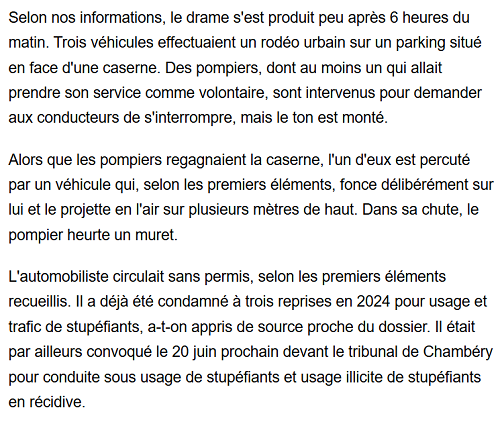 [Un rodéo urbain qui tourne à l'agression gratuite]