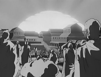 [Capture épisode 37 : l'utilisation de &laquo; l'arme solaire &raquo; lors du conflit entre Mu et l'Atlantide]