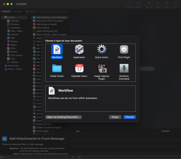 [Automator sur macOS]