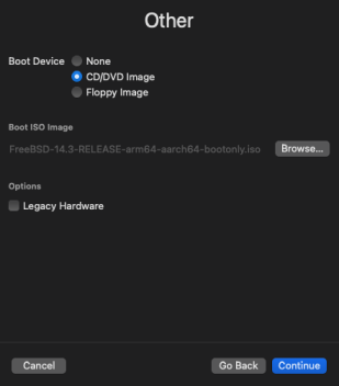 [Sélection de l'image ISO de démarrage]