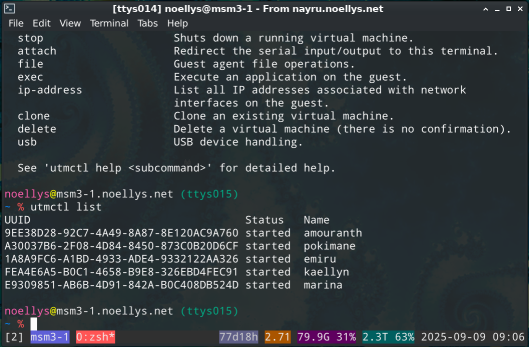 [Le widget UTM dans la barre de menu de macOS]