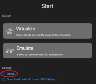 [Le choix du type de VM, avec le lien d'ajout entouré d'une ellipse rouge]