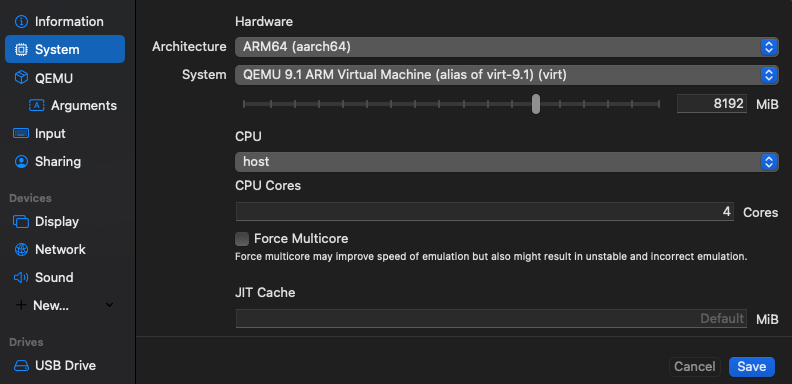 [Configuration CPU en mode 'host' d'une VM]