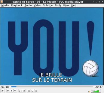 [VLC lisant l'épisode 03, les sous-titres indiquant le titre original de celui-ci traduit]