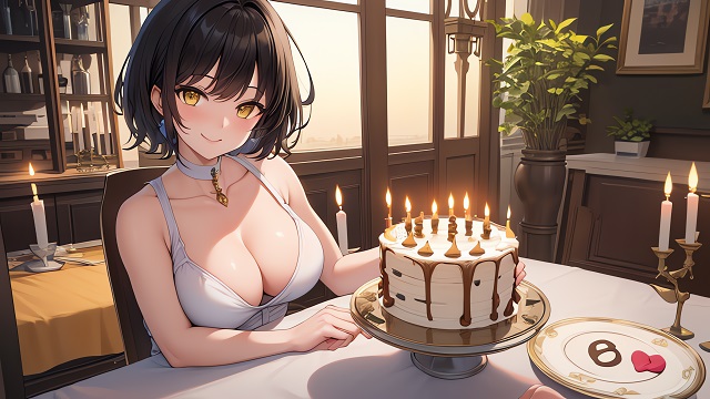 [La mascotte du site et son gâteau d'anniversaire !]