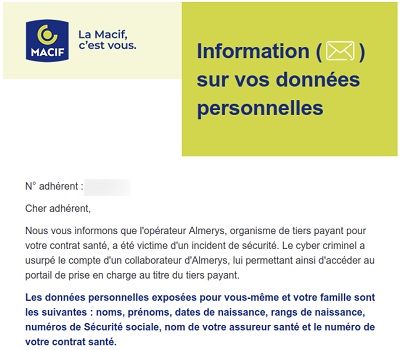 [Fuite Macif]