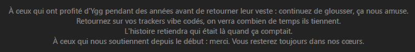 [Petit message final de la team Ygg]