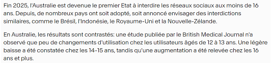 [Résultat de l'interdiction en Australie]