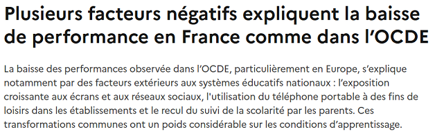 [PISA : c'est la faute aux écrans]