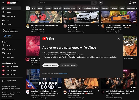 [YouTube et son bloqueur de bloqueur de pubs (!)]