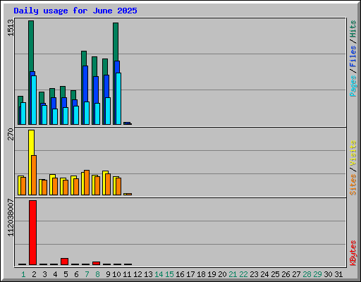 Daily usage for June 2025